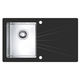 single-bowl kitchen sink / with drainboard / inox / overmount