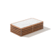 contemporary side table / tempered glass / marble / mahogany base