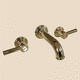 wall-mounted double-handle mixer tap / metal / kitchen / 3-hole