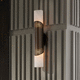 contemporary wall light / indoor / glass / steel