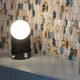 table lamp / metal / glass / marble