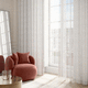 striped sheer curtain fabric / polyester / washable / transparent