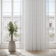 striped sheer curtain fabric / polyester / washable / transparent