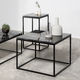 contemporary side table / wood veneer / lacquered MDF / marble