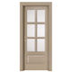 interior door / solid wood / swing / semi-glazed