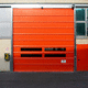 fold-up industrial door / galvanised steel / PVC / automatic