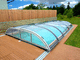 low swimming pool enclosure / sliding / aluminum / polycarbonate