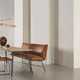 contemporary upholstered bench / fabric / leather / steel base