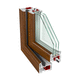 wooden window / galvanised steel / casement / triple-glazed