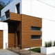 strip cladding / wooden / vertical / sustainable