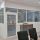 removable partition / modular / glass / aluminum