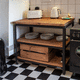 contemporary shelf / pine / steel / commercial
