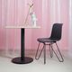 contemporary bistro table / ash / stainless steel base / rectangular