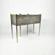 chest of drawers with long legs / original design / wooden / metal