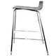contemporary bar stool / lacquered wood / chrome steel base / chromed metal base
