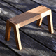 contemporary garden bench / oak / without backrest / without armrests