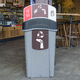 public trash can / recycling / recycled plastic / with lid