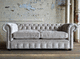 Chesterfield sofa / gray / velvet / 2-person