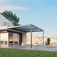 wall-mounted pergola / aluminum / with mobile slats