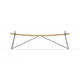 contemporary garden bench / oak / solid wood / iron