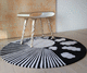 contemporary rug / striped / wool / round