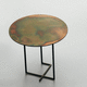 contemporary side table / metal / round