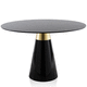 contemporary table / painted steel / steel base / round