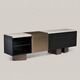 contemporary sideboard / bronze / porcelain / with shelf