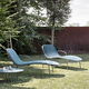 contemporary sun lounger / fabric / painted metal / commercial