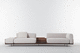 modular sofa / contemporary / fabric / leather