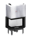 wood-burning fireplace / free-standing / corner / double-sided