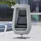 contemporary armchair / wool / plywood / high-back