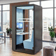 acoustic office pod / ergonomic / with glass door / 1 person