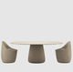 contemporary table / HPL / HPL base / oval