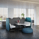 desk mounted office divider / floor-mounted / free-standing / fabric
