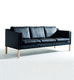 contemporary sofa / fabric / leather / black