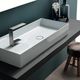 countertop washbasin / ceramic / with mixer tap / rectangular