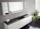 wall-hung washbasin cabinet / wooden / contemporary / lacquered