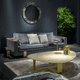 contemporary coffee table / marble / travertine / metal base