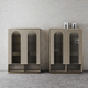 high sideboard / contemporary / lacquered wood / metal