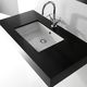 undercounter washbasin / ceramic / rectangular / contemporary