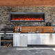 electric fireplace / wall / contemporary / closed hearth