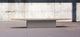 minimalist design public bench / concrete / without backrest / without armrests