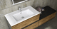 built-in washbasin / ceramic / with counter / rectangular