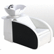 shampoo chair with footrest / ceramic / leather / 1-person