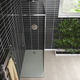 rectangular shower base / floor level / marble / extra-flat