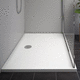 rectangular shower tray / floor level / marble / non-slip