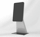public space touchscreen stand / contemporary / vertical / painted steel