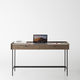 contemporary desk / oak / wood veneer / metal