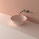 countertop washbasin / Solid Surface / round / contemporary